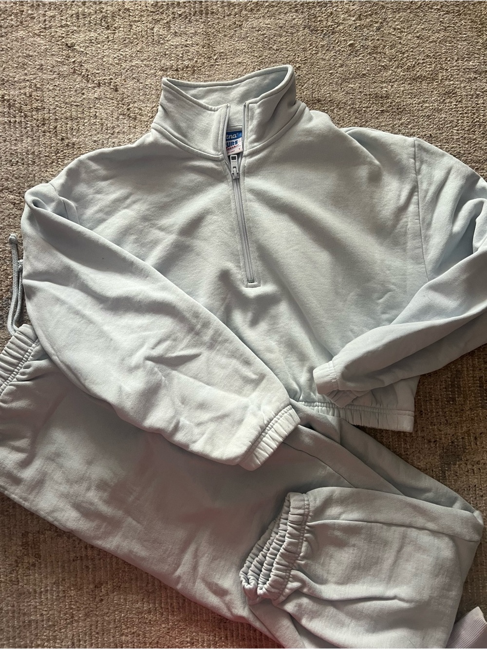 Aritzia extra fleece sweat set LIGHT BLUE